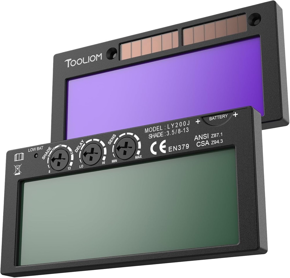 TOOLIOM Auto-Darkening Welding Lens Replacement Solar Charging Variable...