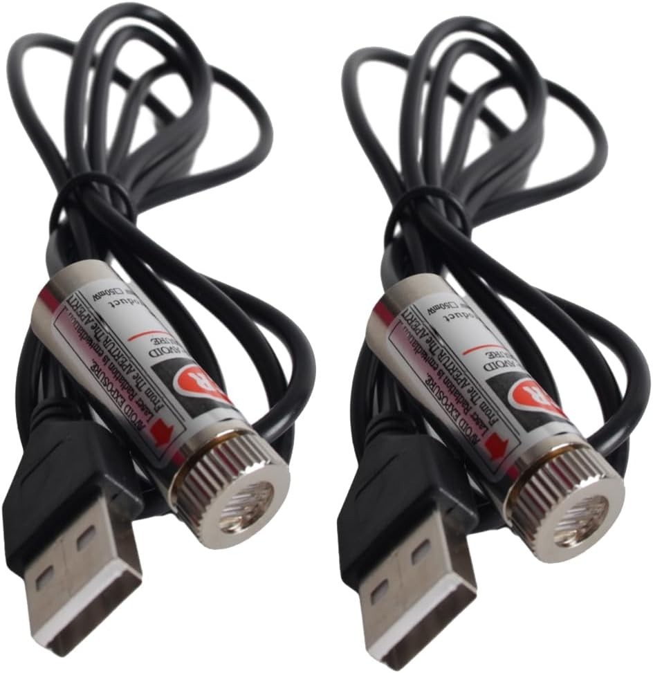 Red Line Laser Module, Adjustable Focus, 39″ - Two-Pack for Precision,