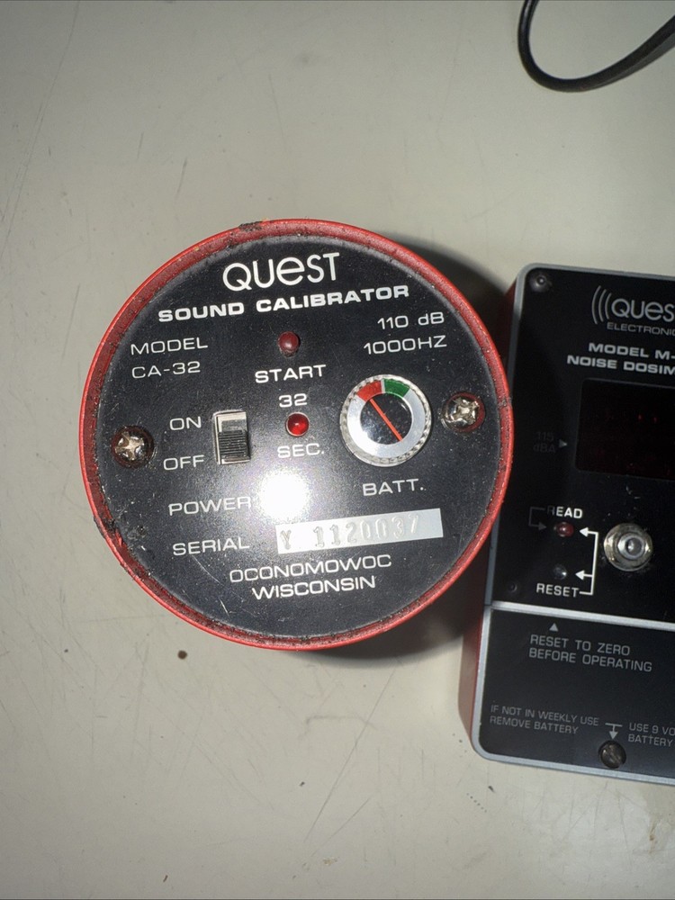 1 QUEST ELECTRONICS CA-32 M-7b PERMISSIBLE SOUND CALIBRATOR Untested