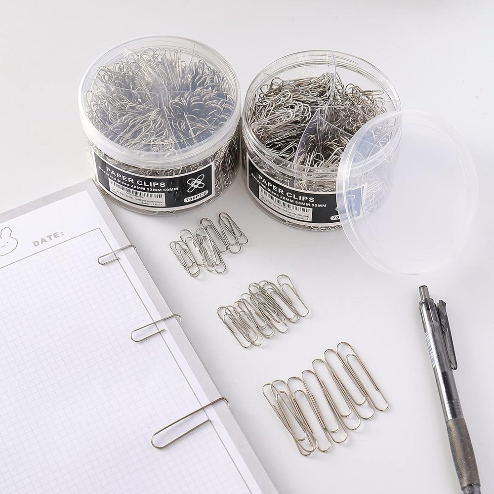 700Pcs Paper Clips Assorted Sizes Large (700PCS)