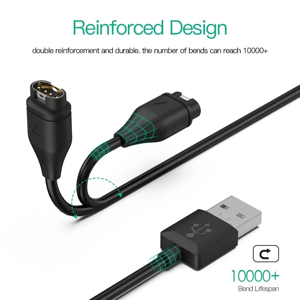 Compatible for Garmin watch charger cable 2 pack
