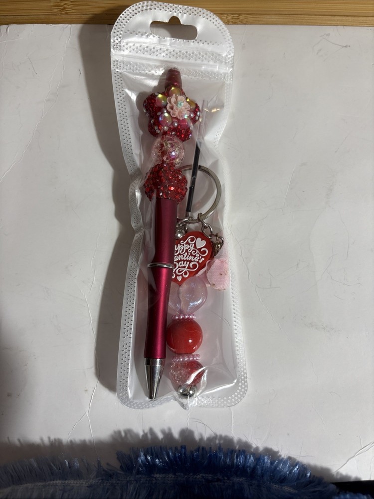 HAND MADE BEAD PEN & KEY CHAIN & Valentines