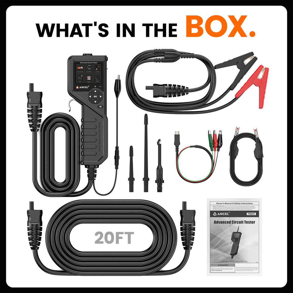 Ancel PB600 Power Circuit Probe Tester Resistance Diode Tset Continuity Testing