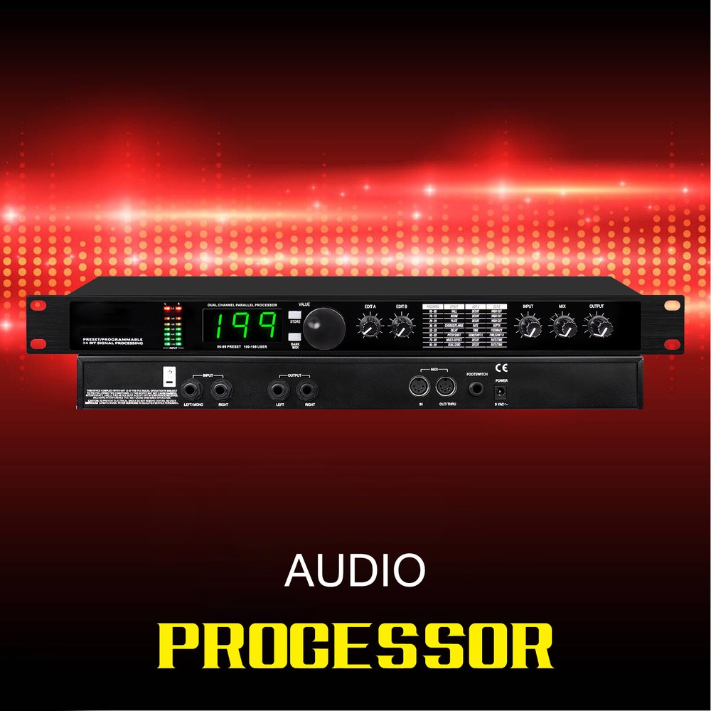 Pro Digital Reverb Multi Effect Dsp Processor Audio Equalizer Vocal Mic