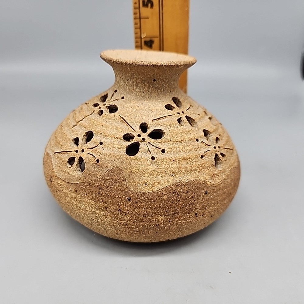 Stoneware Incense Burner Beige Butterfly 4"