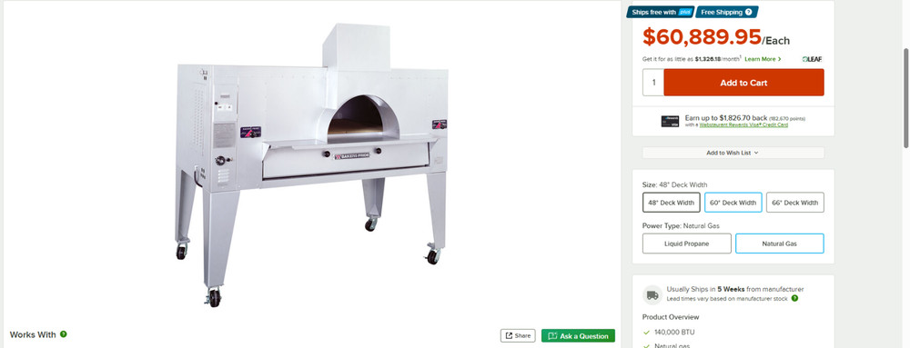 Bakers Pride Pizza Oven