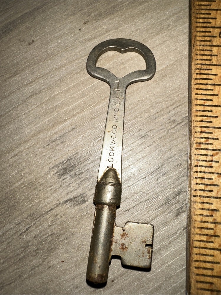 Antique Skeleton Key Lockwood #1 Legit Antique Key! Solid Barrel