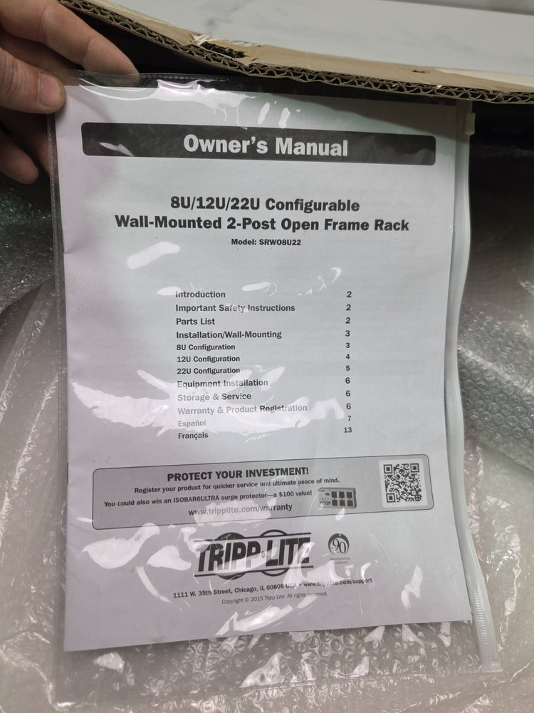 Tripp Lite SmartRack SRWO8U22DP Rack Frame