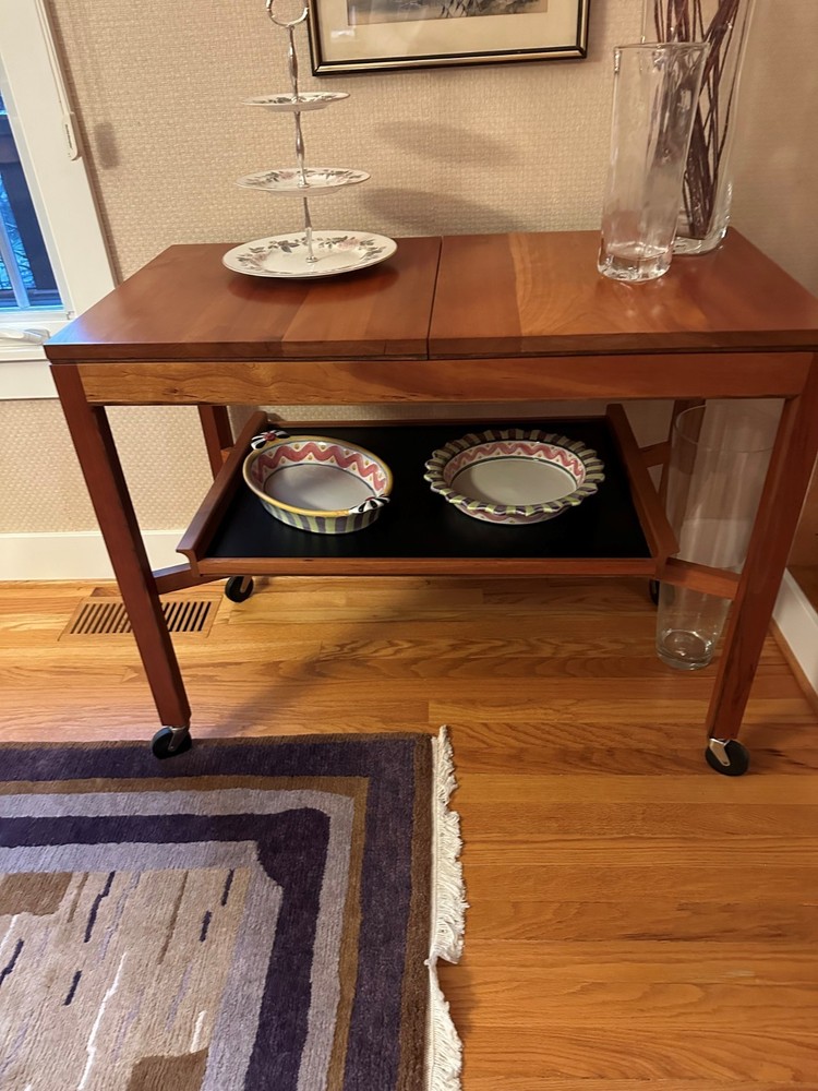 Stickley Solid Cherry Expanding Bar Cart Server