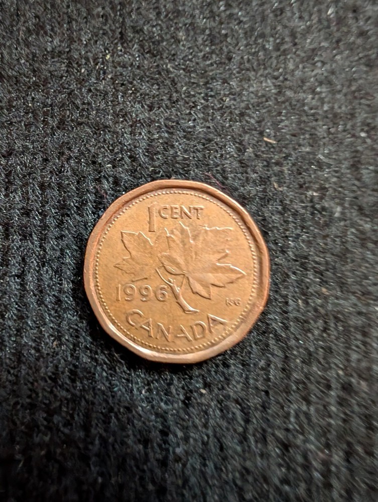 1996 Canadian 1 Cent Maple Leaf