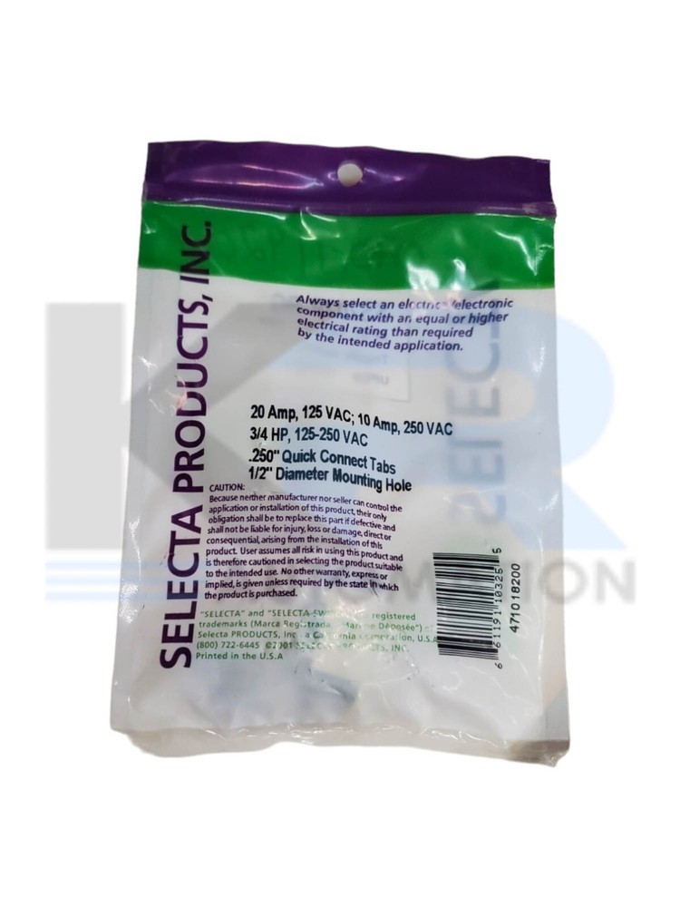 NEW Selecta Switch SS202P-BG Toggle Switch On-Off 20 Amp 125VAC