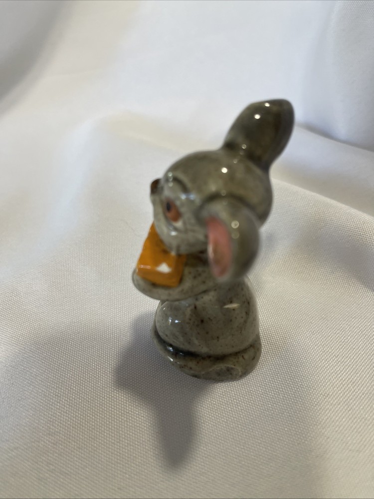 Vintage Mouse Ceramic Mouse Hand Painted Holding Cheese