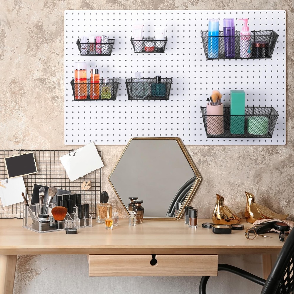 Pegboard Baskets Wall Mount Wire Peg Board Baskets 3 Sizes Pegboard Accessori...