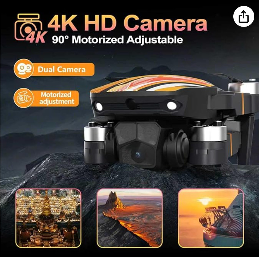 TT19 Drone with 1080P Camera Orange Foldable Quadcopter Obstacle Avoidance