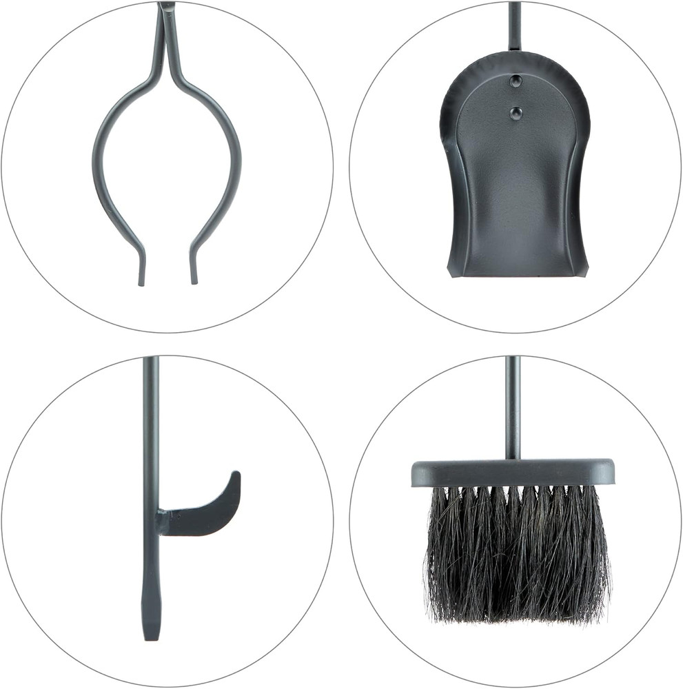 5-Piece Black Fireplace Tools Set (F-1070)