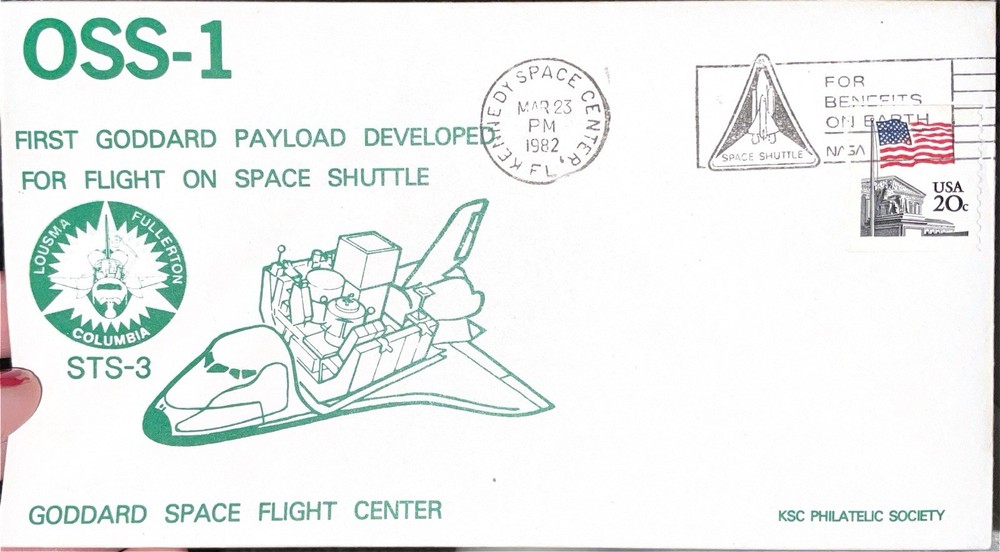 1982 OSS-1 First Goddard Payload Developed For Flight STS-3 Space Cover