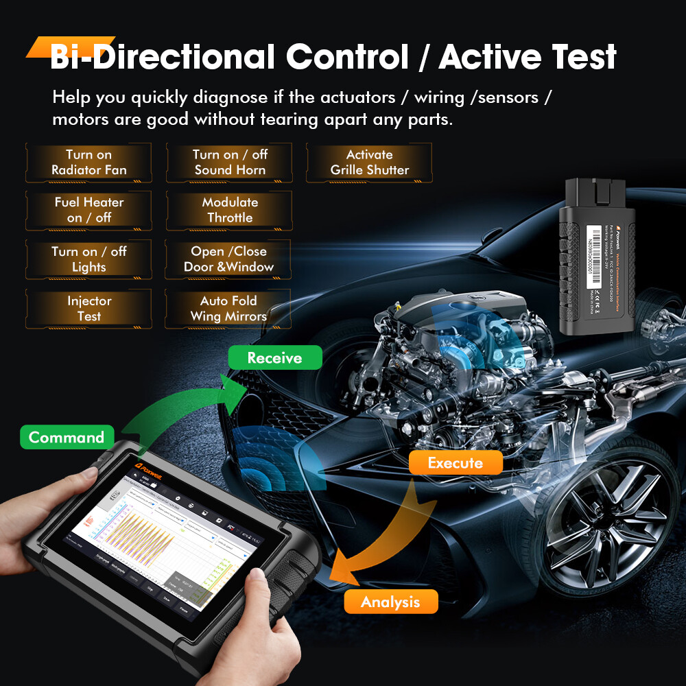 BIDIRECTIONAL OBD2 SCANNER BLUETOOTH CAR DIAGNOSTIC TOOL ACTIVE TEST FULL SYSTEM