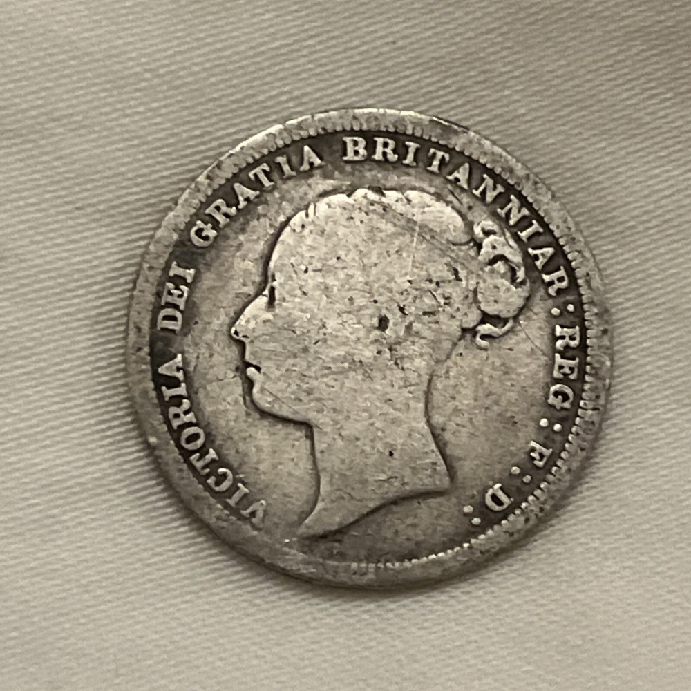 1885 Great Britain 6 Pence Silver Foreign Coin B13