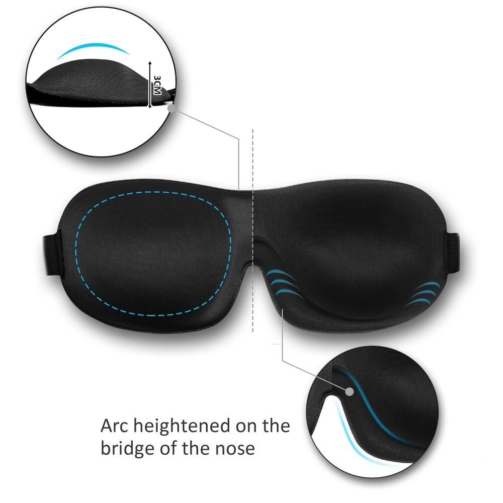 2 Pack Sleep Mask 3D Contoured Blinder & Blindfold Super Soft Masks