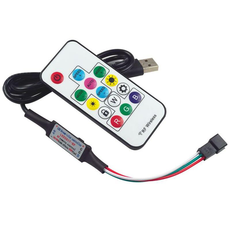 DC 5V USB Controller for WS2812B LED Strip Light Addressable Wireless RF Control
