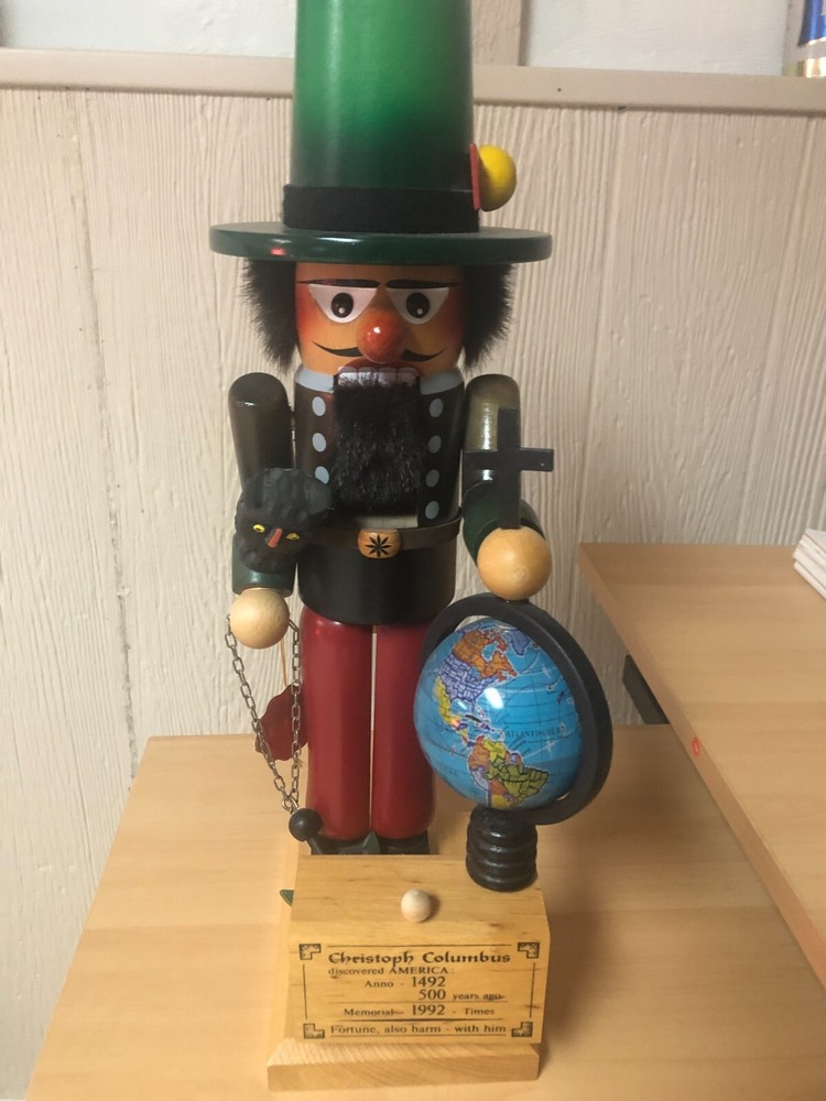 1992 Steinbach Volkskunst Germany Nutcracker 16" Christopher Columbus - Sharp!
