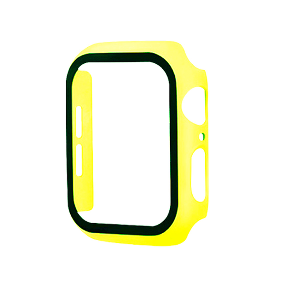 Protective Slim Bumper Case With Screen Protector YELLOW For Apple Watch 38 mm