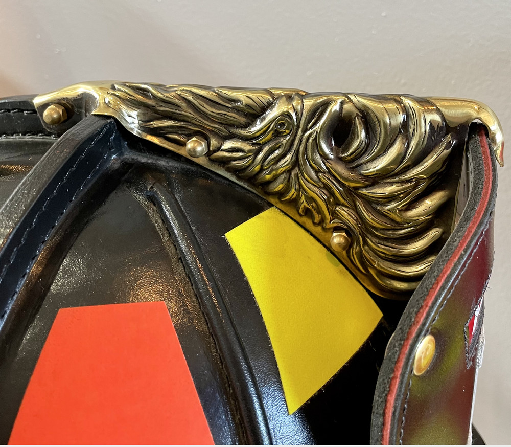Phenix brass fire helmet finial