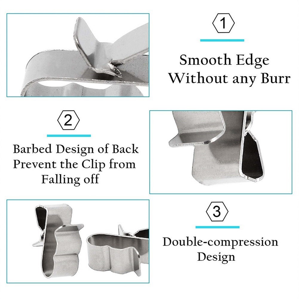 Reliable Wire Support with Stainless Steel Solar Panel Cable Clips 100 Pack