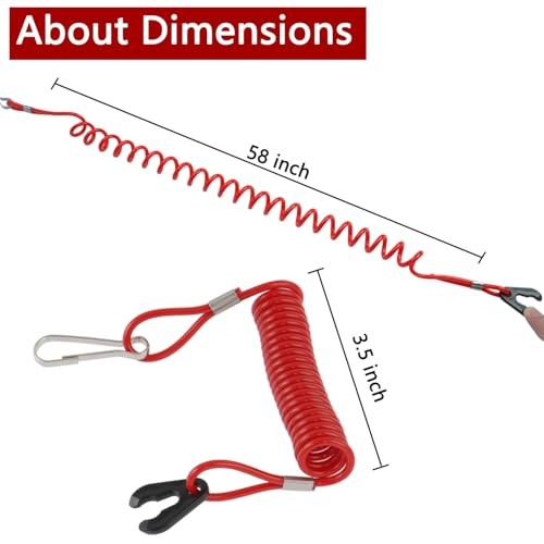 Boat Engine Safety Kill Stop Switch Connector Lanyard Tether, Replacement for 1