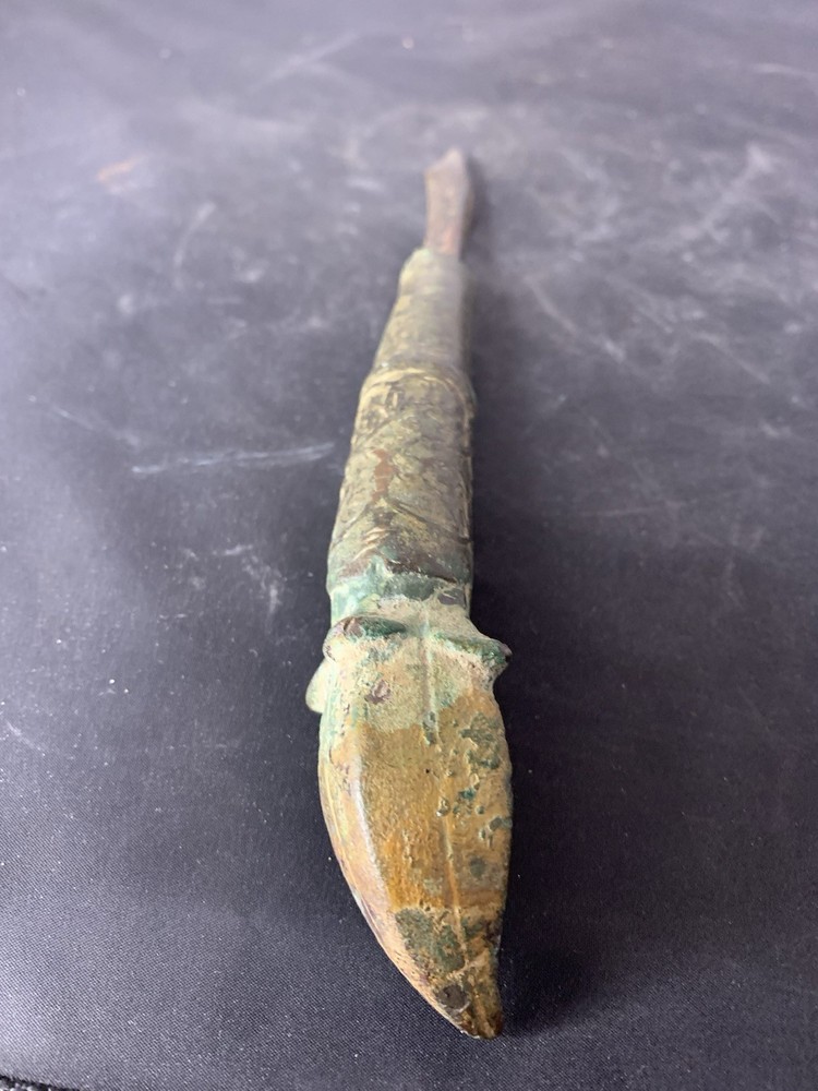 Antique Khmer bronze dagger knife