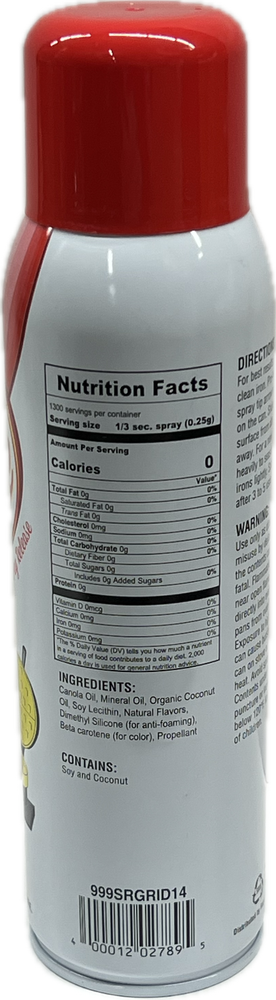 Grid Iron Sprease Panini Grill and Waffle Iron Release Spray 14oz.