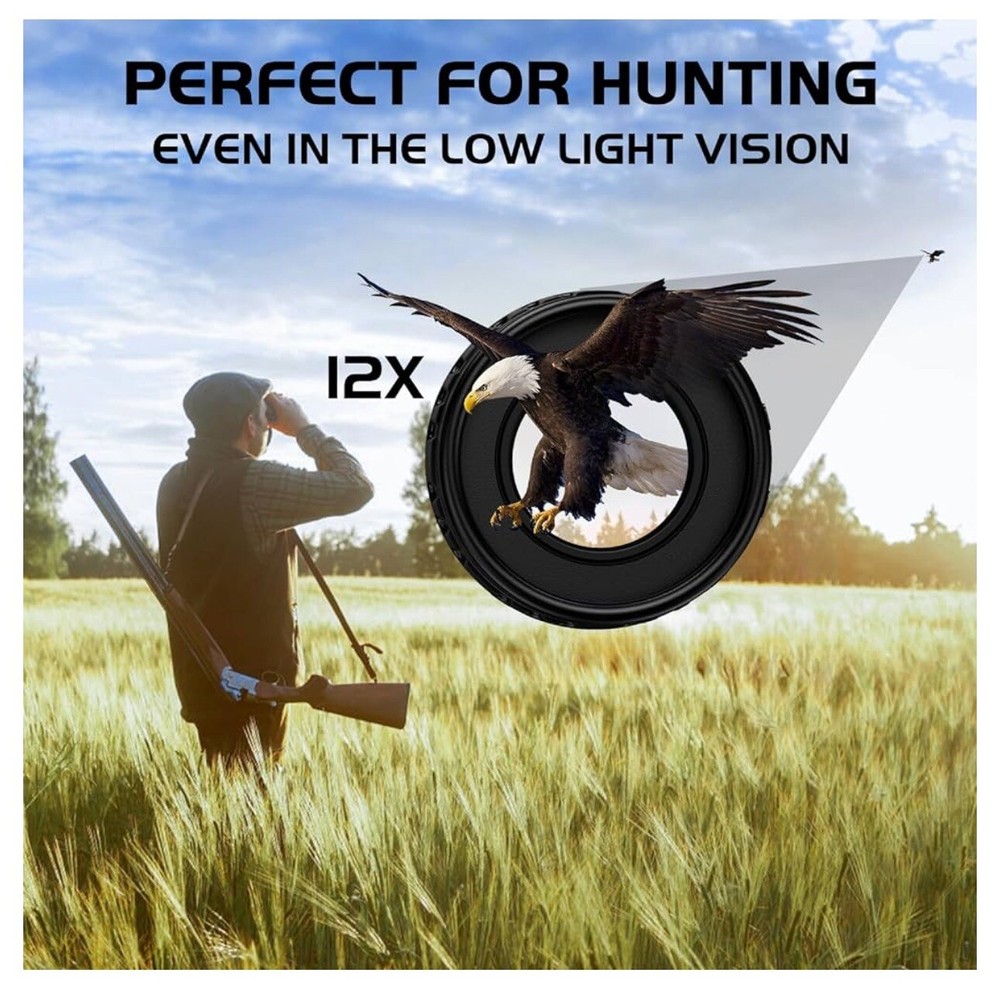 12X25 High Powered Binoculars for Adults, Compact Binoculars Clear Low Light