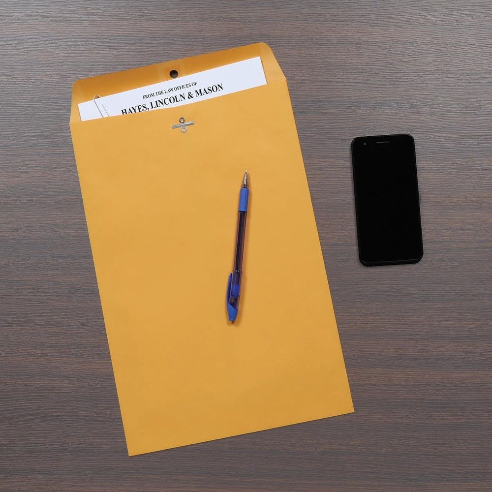 Reliable 10 x 15 Kraft Clasp Envelopes - Secure Document Storage, 100 Pack