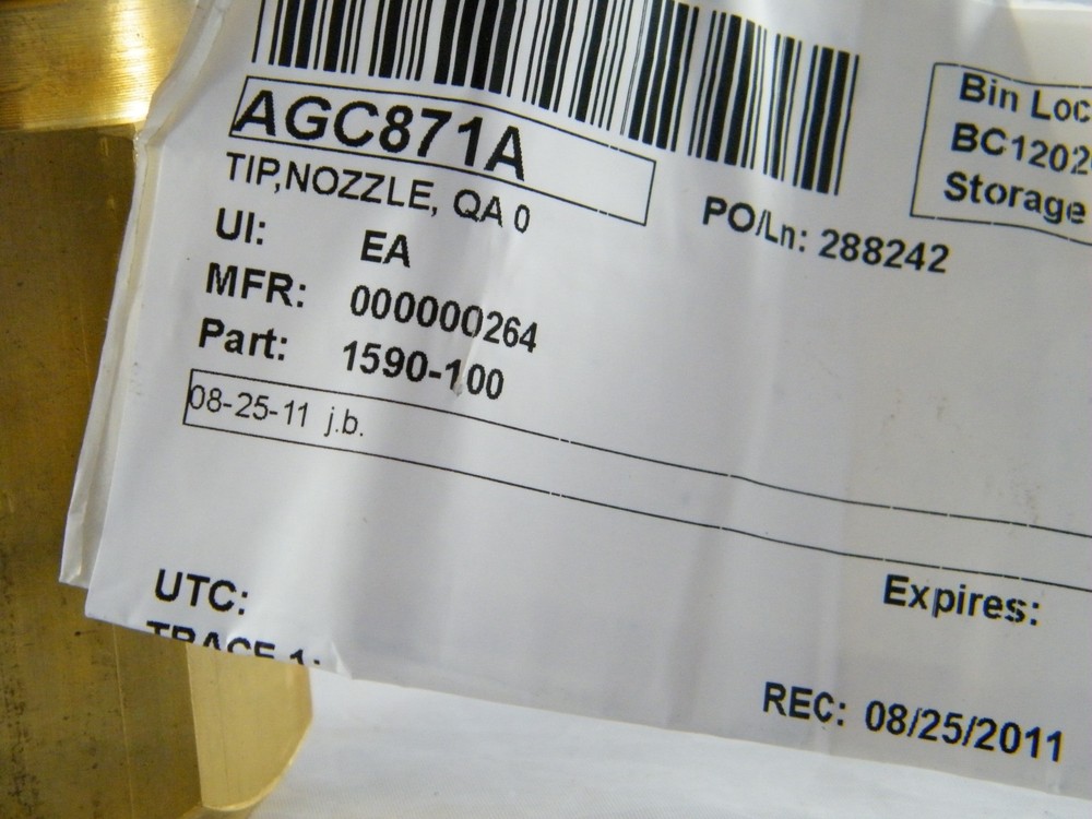 ALLEN SHERMAN HOFF ~ BRASS NOZZLE TIP ~ PART NUMBER 1590-100
