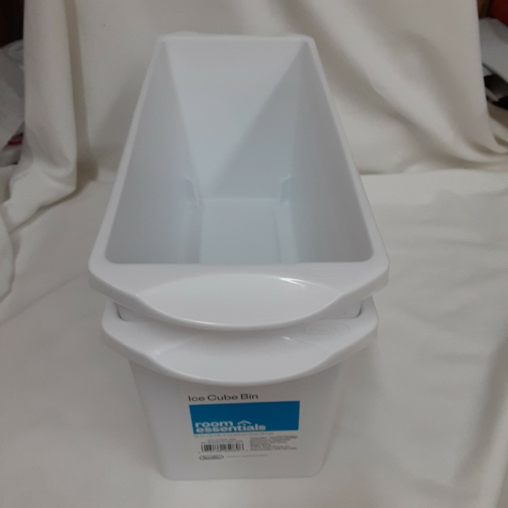 Sterilite White Ice Cube Bins Stack on Top Space Saver Brand New 2 Pack