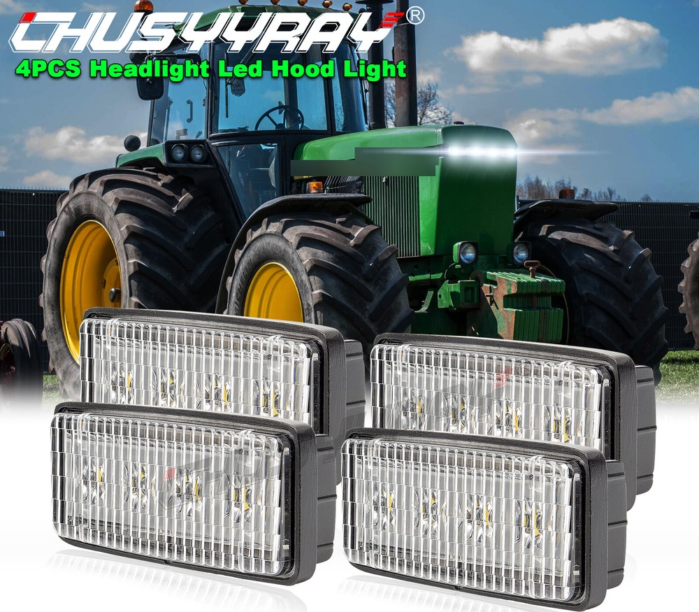 4pcs LED Upper Cab Light Fit For John Deere 8000 Series: 8100, 8200, 8300, 8400