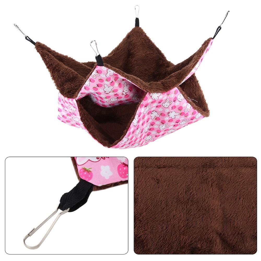 Pink Rabbit Double Layer Interlayer Warm Hammock Hanging Bed House Sleeping Bag