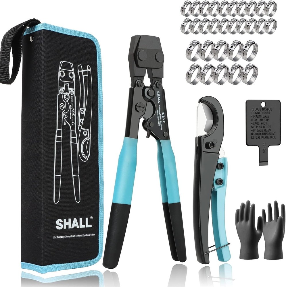 Professional Garde Pex Crimping Tool Kit with Clamp Organizer & Calibration Tool