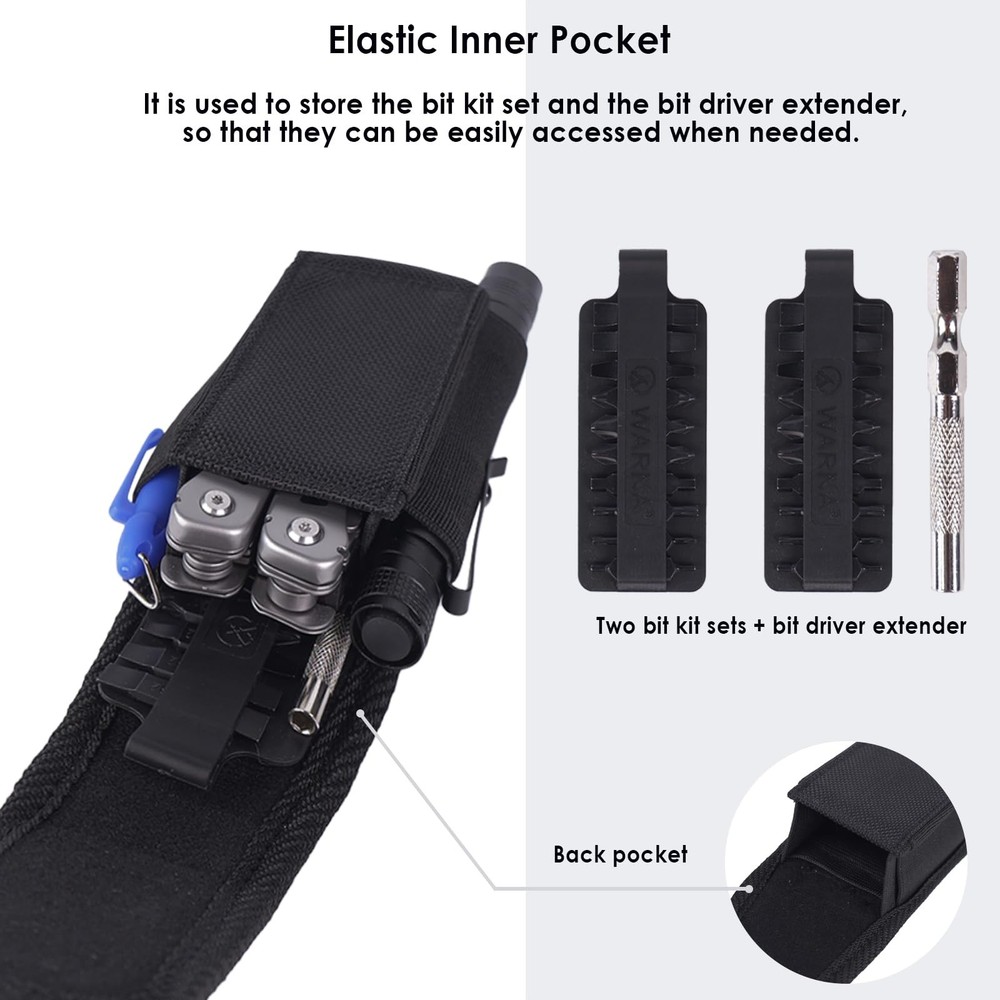 Multitool Sheath - Magnetic Closure EDC Belt Pouch Organizer with Black