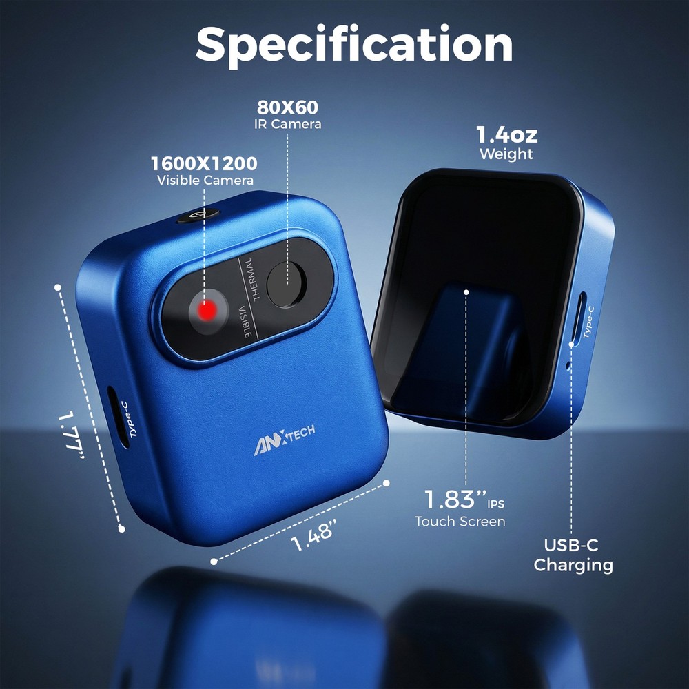 ANXTECH Mini Blue Infrared Thermal Imaging Camera 80*60 Resolution