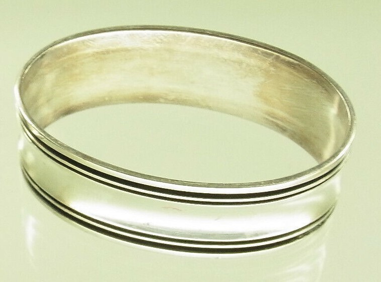 Vintage German 835 Silver Napkin Ring "R" initial engraving