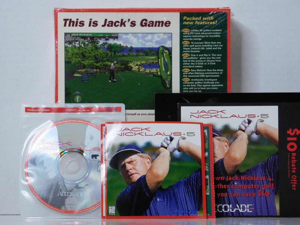 Jack Nicklaus 5 - PC GAME Golf Course Computer Game BIG BOX