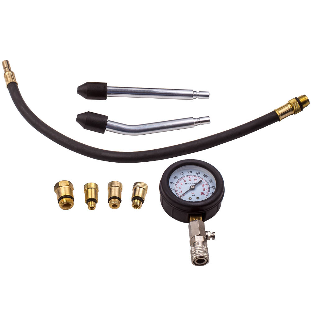 Spark Plug Cylinder Compression Tester Test Kit Measuring Tool 3" Pressure Gauge