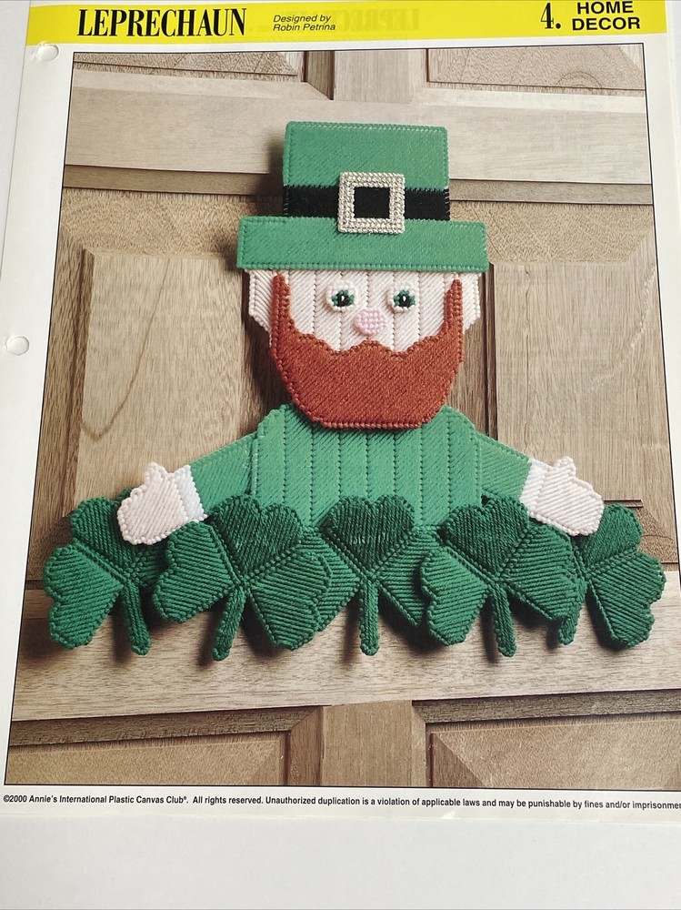 Leprechaun Home Deor Annie's Plastic Canvas Pattern