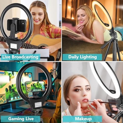 Sensyne 10'' Ring Light with 50'' Extendable Tripod Stand, LED - Scratch & Dent