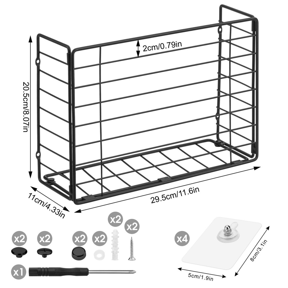 Kitchen Wrap Organizer Rack Wall Mounted Hanging Storage Basket for Cabinet