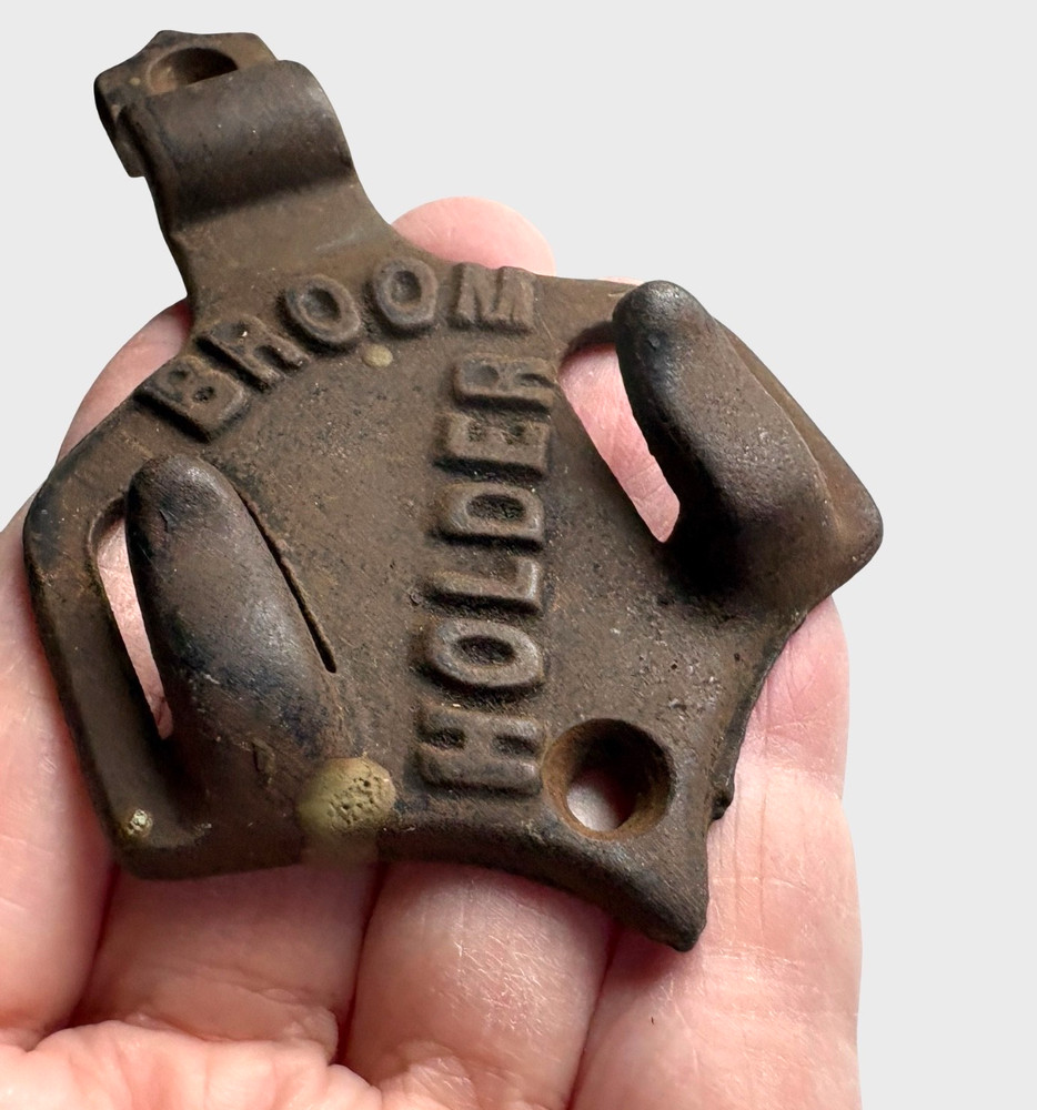 Antique IRON Broom Wall Holder
