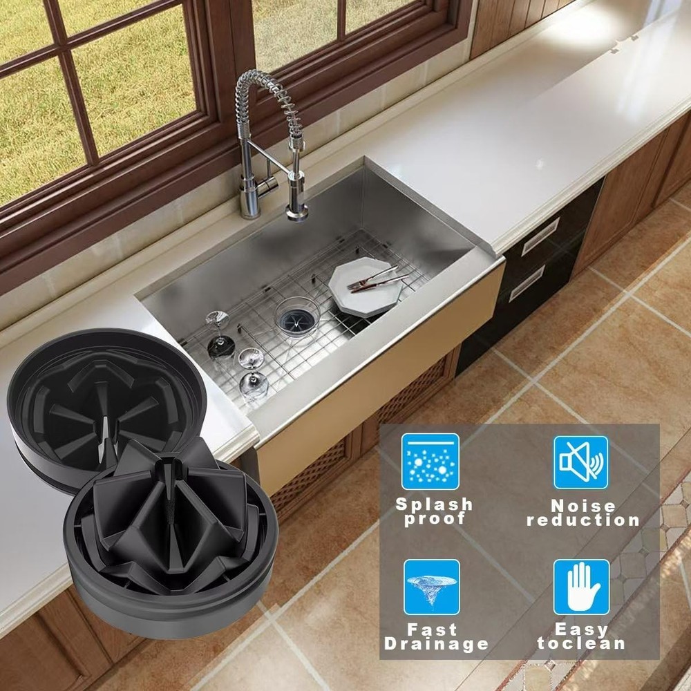 2 Pack Garbage Disposal Splash Guard 3 3/8 Inch Sink Baffle InSinkErator