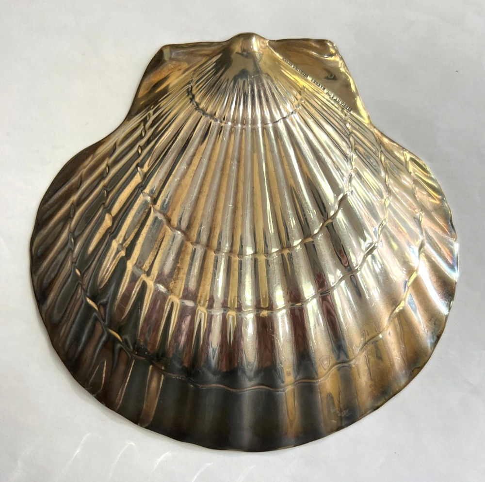 VINTAGE TIFFANY & CO. MAKERS STERLING SILVER SHELL CANDY DISH 6"