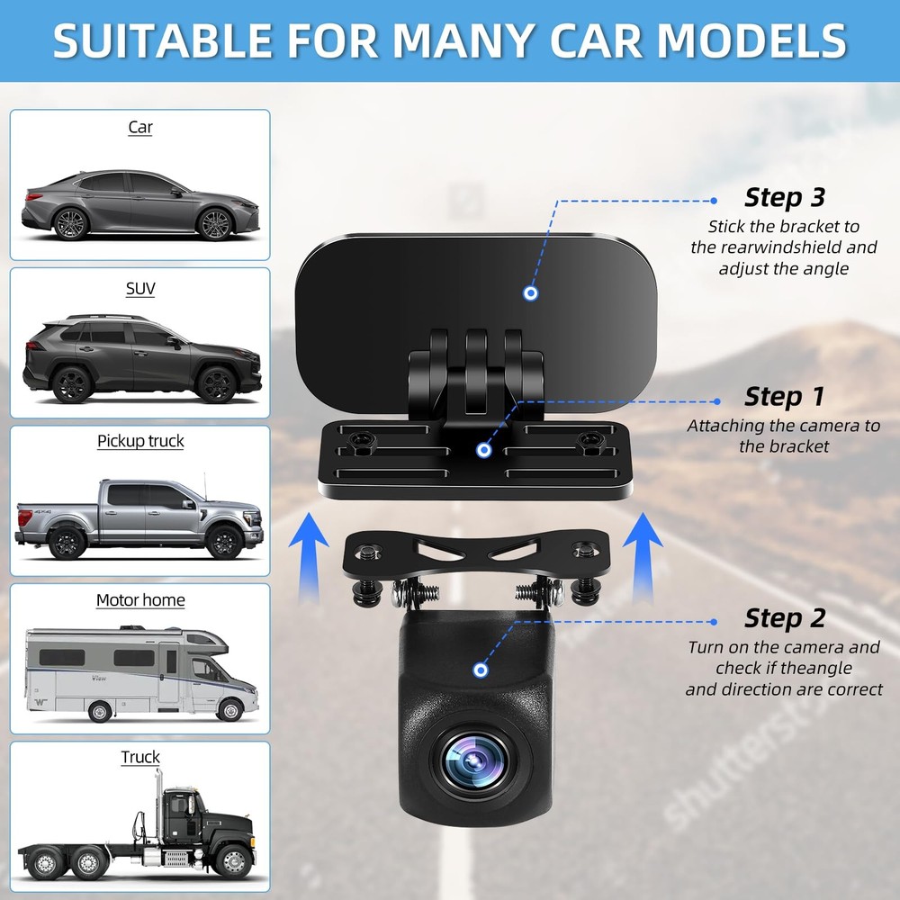 Rear Camera Mount, Dash Cam black